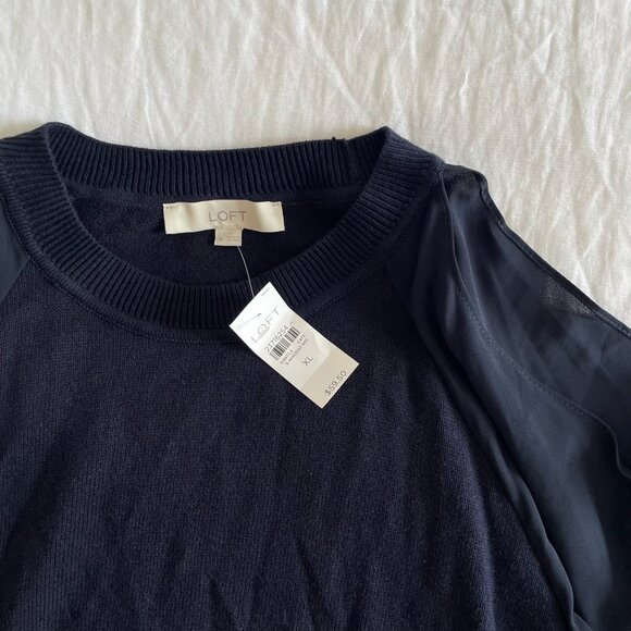NWT LOFT Cold Shoulder Sweater (sz XL) - Picture 4 of 7